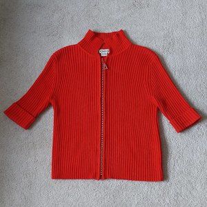 Belldini Rib Knit Rhinestone zippered Sweater Size M